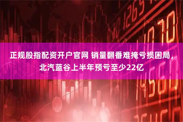 正规股指配资开户官网 销量翻番难掩亏损困局，北汽蓝谷上半年预亏至少22亿